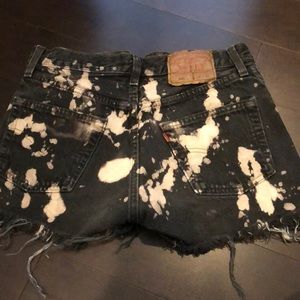 Levi's Shorts - High waisted jean shorts with splatter. Levi's Shorts - High waisted jean shorts with splatter.